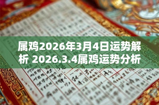 属鸡2026年3月4日运势解析 2026.3.4属鸡运势分析