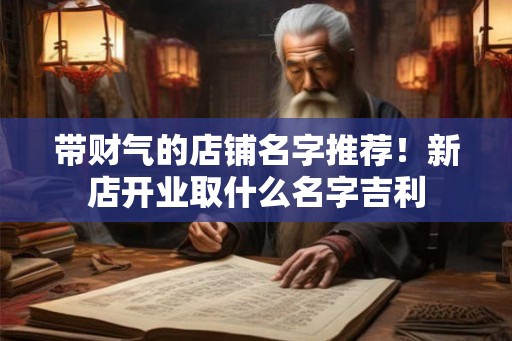 带财气的店铺名字推荐！新店开业取什么名字吉利