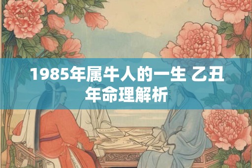 1985年属牛人的一生 乙丑年命理解析