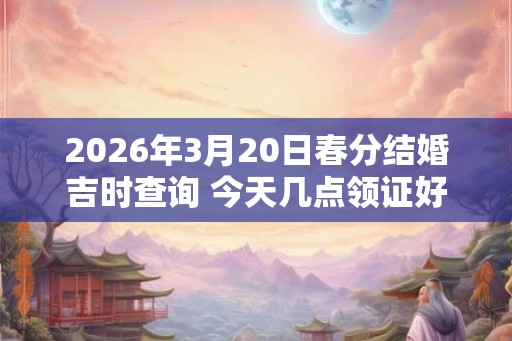 2026年3月20日春分结婚吉时查询 今天几点领证好