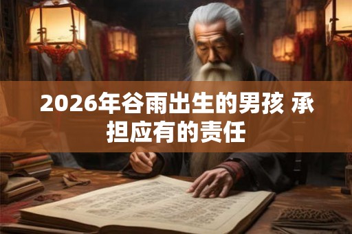 2026年谷雨出生的男孩 承担应有的责任 2026年谷雨出生的男孩 承担应有的责任