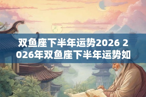 双鱼座下半年运势2026 2026年双鱼座下半年运势如何