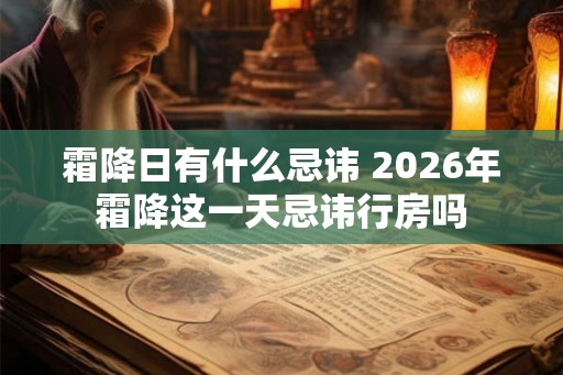 霜降日有什么忌讳 2026年霜降这一天忌讳行房吗 霜降日有什么忌讳 2026年霜降这一天忌讳行房吗