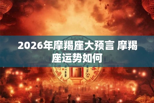 2026年摩羯座大预言 摩羯座运势如何