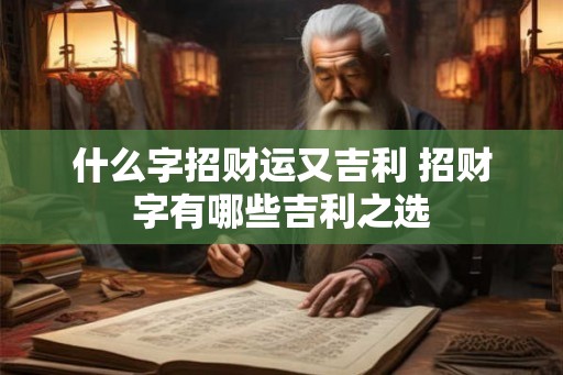 什么字招财运又吉利 招财字有哪些吉利之选