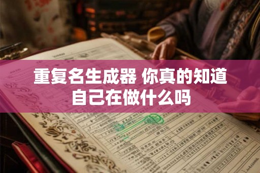 重复名生成器 你真的知道自己在做什么吗 重复名生成器 你真的知道自己在做什么吗