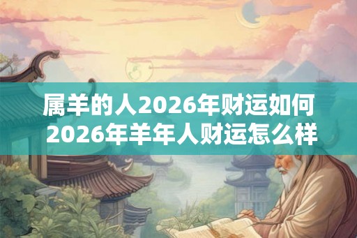 属羊的人2026年财运如何 2026年羊年人财运怎么样 属羊的人2026年财运如何 2026年羊年人财运怎么样
