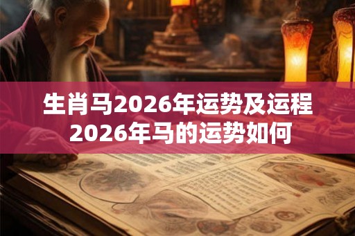 生肖马2026年运势及运程 2026年马的运势如何