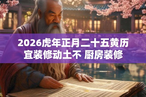 2026虎年正月二十五黄历宜装修动土不 厨房装修