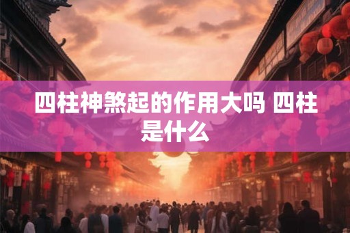 四柱神煞起的作用大吗 四柱是什么