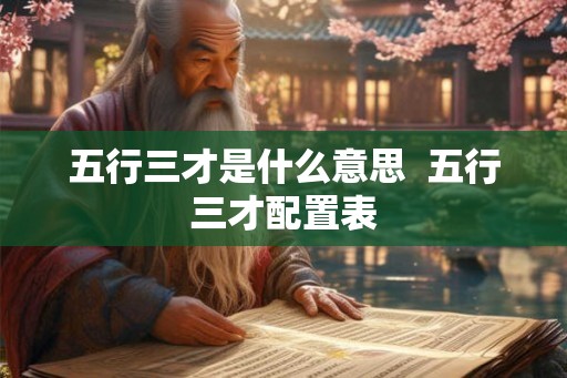 五行三才是什么意思  五行三才配置表