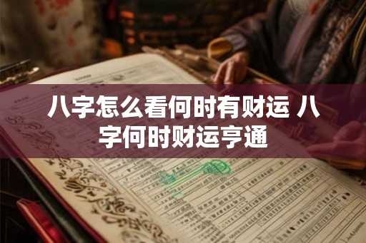 八字怎么看何时有财运 八字何时财运亨通