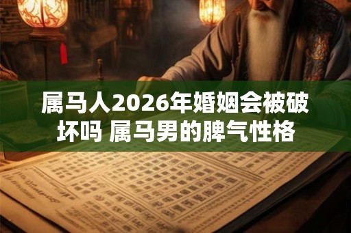 属马人2026年婚姻会被破坏吗 属马男的脾气性格