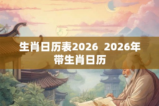 生肖日历表2026  2026年带生肖日历