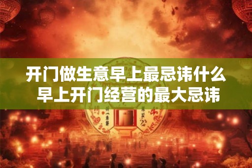 开门做生意早上最忌讳什么 早上开门经营的最大忌讳是什么