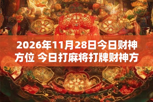 2026年11月28日今日财神方位 今日打麻将打牌财神方位