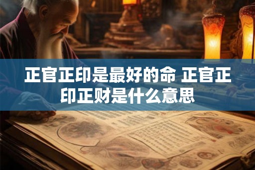 正官正印是最好的命 正官正印正财是什么意思