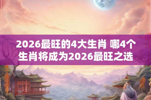 2026最旺的4大生肖 哪4个生肖将成为2026最旺之选
