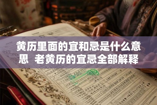 黄历里面的宜和忌是什么意思  老黄历的宜忌全部解释