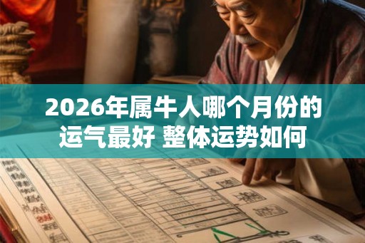 2026年属牛人哪个月份的运气最好 整体运势如何