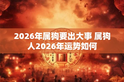 2026年属狗要出大事 属狗人2026年运势如何