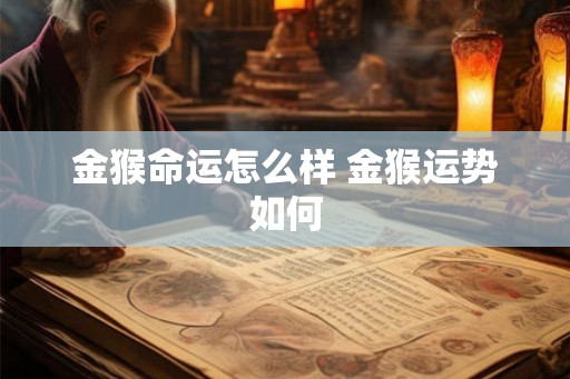 金猴命运怎么样 金猴运势如何