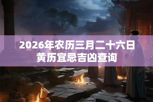 2026年农历三月二十六日黄历宜忌吉凶查询