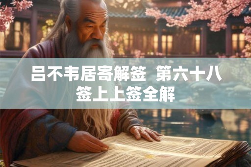 吕不韦居寄解签  第六十八签上上签全解
