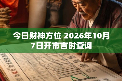今日财神方位 2026年10月7日开市吉时查询