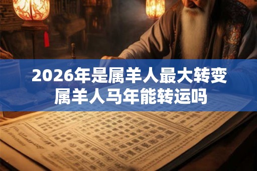 2026年是属羊人最大转变 属羊人马年能转运吗 2026年是属羊人最大转变 属羊人马年能转运吗