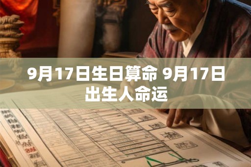 9月17日生日算命 9月17日出生人命运