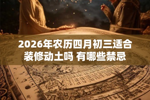 2026年农历四月初三适合装修动土吗 有哪些禁忌