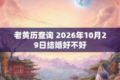 老黄历查询 2026年10月29日结婚好不好