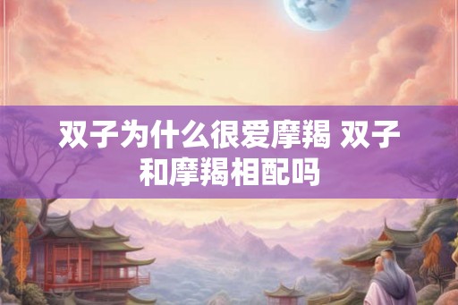 双子为什么很爱摩羯 双子和摩羯相配吗