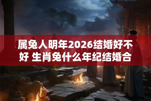 属兔人明年2026结婚好不好 生肖兔什么年纪结婚合适