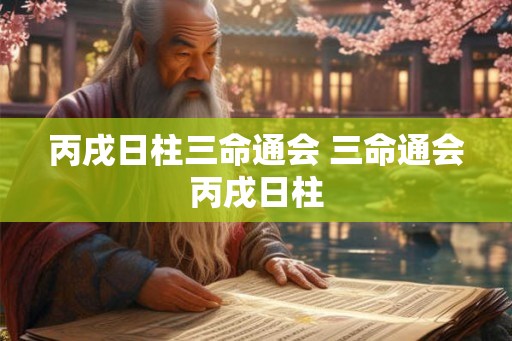 丙戌日柱三命通会 三命通会丙戌日柱