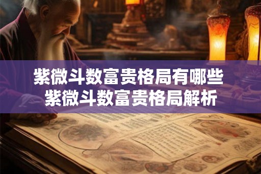 紫微斗数富贵格局有哪些 紫微斗数富贵格局解析