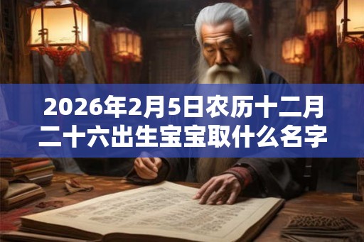 2026年2月5日农历十二月二十六出生宝宝取什么名字