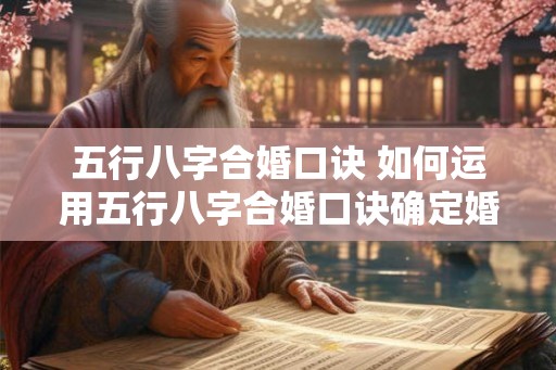 五行八字合婚口诀 如何运用五行八字合婚口诀确定婚姻