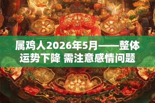 属鸡人2026年5月——整体运势下降 需注意感情问题