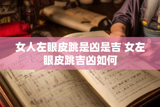 女人左眼皮跳是凶是吉 女左眼皮跳吉凶如何