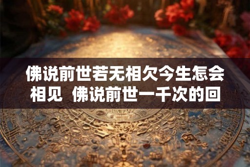 佛说前世若无相欠今生怎会相见  佛说前世一千次的回眸才换来