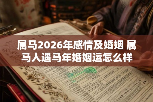 属马2026年感情及婚姻 属马人遇马年婚姻运怎么样