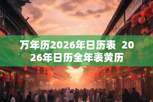 万年历2026年日历表  2026年日历全年表黄历