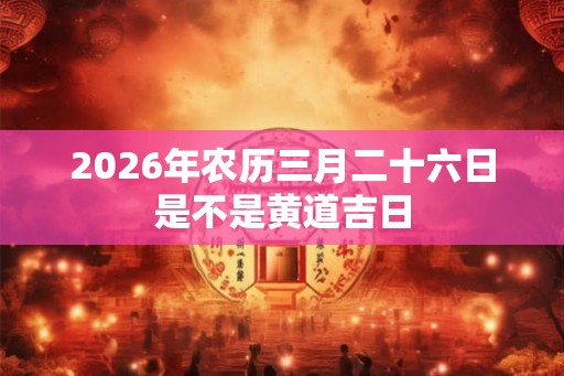 2026年农历三月二十六日是不是黄道吉日