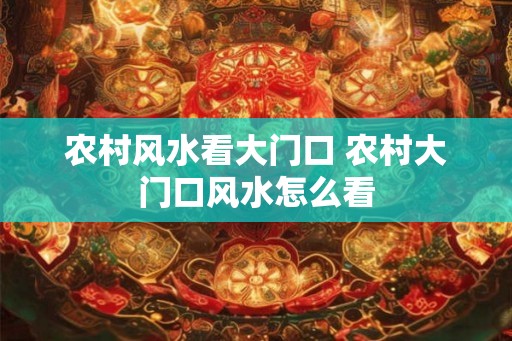 农村风水看大门口 农村大门口风水怎么看
