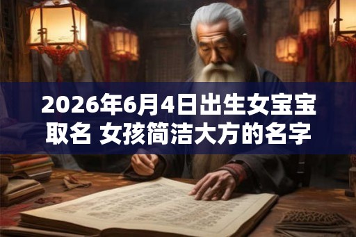 2026年6月4日出生女宝宝取名 女孩简洁大方的名字