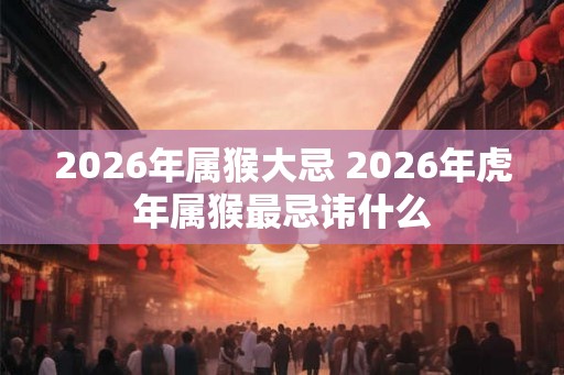 2026年属猴大忌 2026年虎年属猴最忌讳什么 2026年属猴大忌 2026年虎年属猴最忌讳什么
