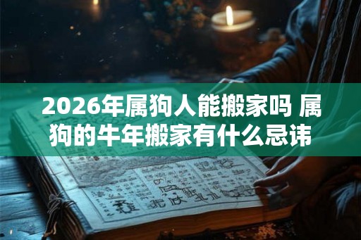 2026年属狗人能搬家吗 属狗的牛年搬家有什么忌讳