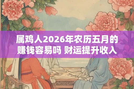 属鸡人2026年农历五月的赚钱容易吗 财运提升收入可观